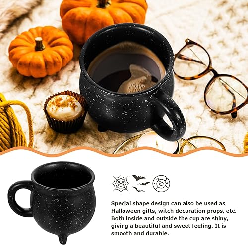 Miniatura 6 de MAGICLULU 1 taza de cerámica de caldero de Halloween, taza creativa de caldera de bruja, taza de caldero con trípode para Halloween, regalos de