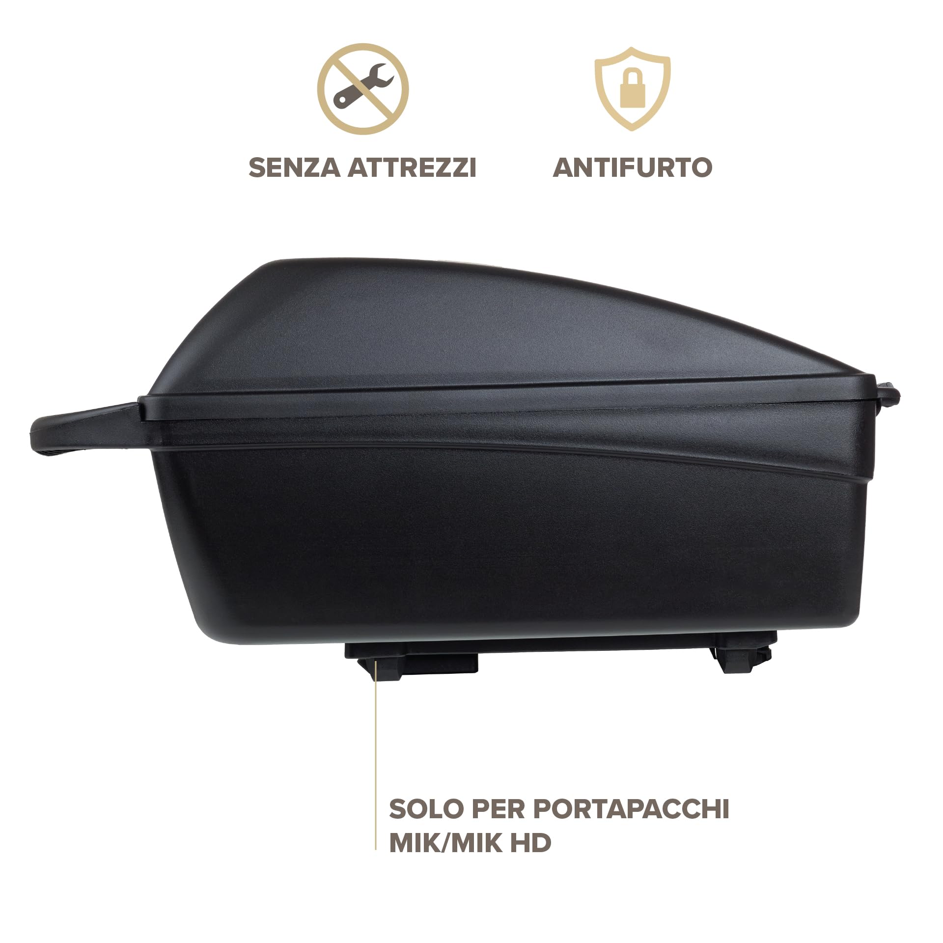 POLISPORT 8870100002 – Bauletto posteriore bici 11L, chiudibile e impermeabile, baule robusto per bici, compatibile con portapacchi MIK e MIK-HD SnapLock, nero
