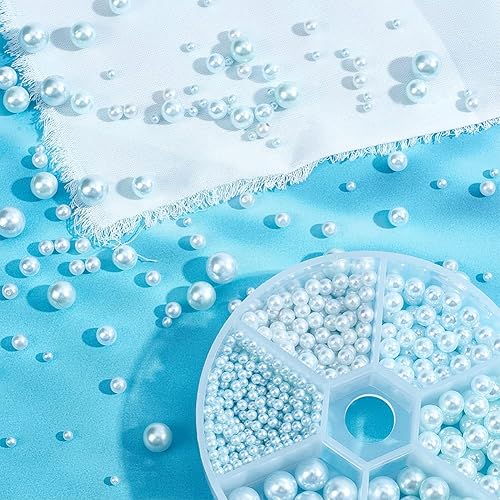 Miniatura 6 de PH PandaHall 1113 cuentas de perlas de imitación para relleno de jarrón de 6 tamaños, sin agujeros, sin taladrar, cuentas de perlas de imitación