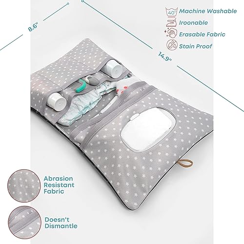 Miniatura 2 de HAMUR - Organizador de bolsas de pañales para bebé, apto para viajes, compacto y plegable, bolsa de cochecito para artículos esenciales para recién