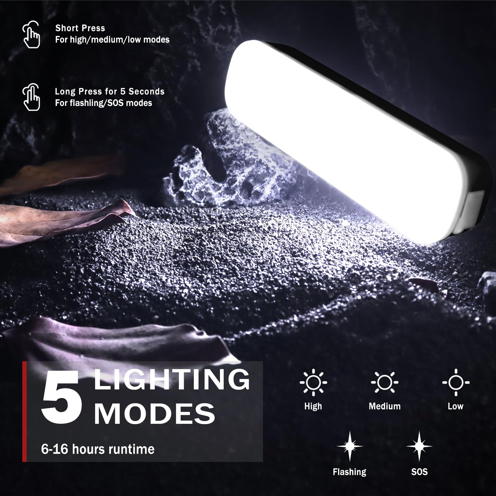 Lanterna Solare LED 6000mAh - Luce Da Campeggio Magnetica E Portatile Con Power Bank - Foto 6