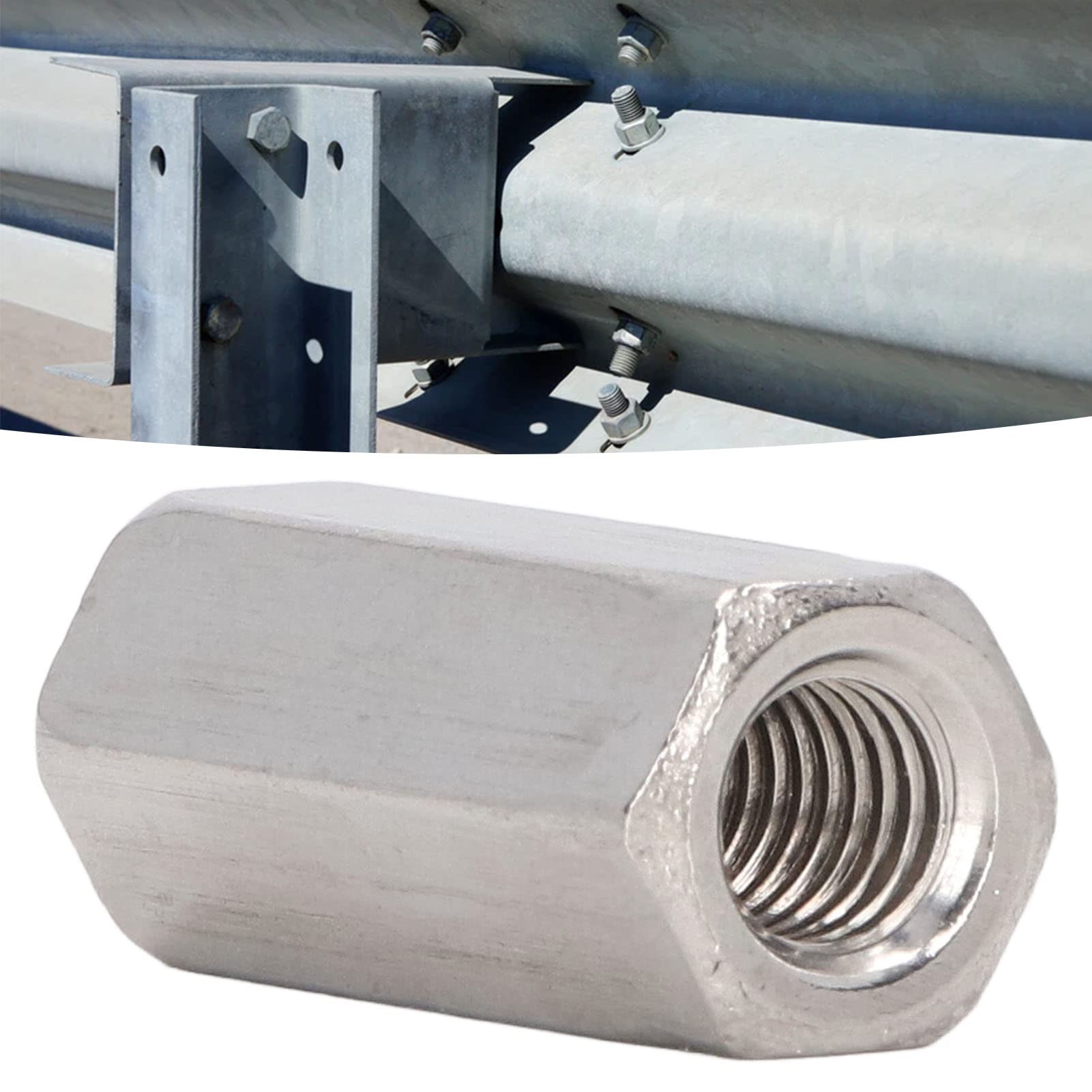 Broco Dado Di Accoppiamento, 2pcs M8 66 Dado Lungo In Acciaio Al Carbonio Dado Di Accoppiamento