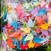 150pcs Premade Rainbow Origami Paper Cranes 7cm - DIY Hanging Garlands for Weddings, Birthdays, Parties, Bridal Showers - Peace Dove Good Luck Symbols