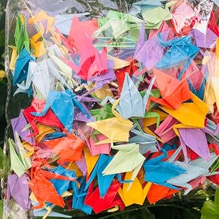 150pcs Premade Rainbow Origami Paper Cranes 7cm - DIY Hanging Garlands for Weddings, Birthdays, Parties, Bridal Showers - Peace Dove Good Luck Symbols