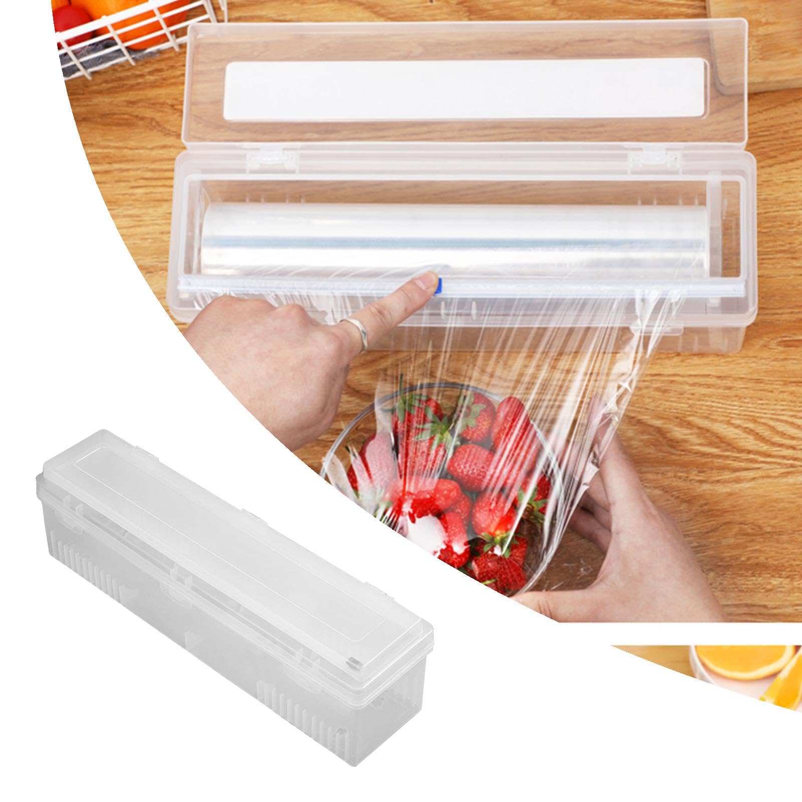 Soporte para Film Transparente, de Film, Caja de Almacenamiento de Film, Caja de Corte Hecha de PP con Una Segura para La O, tal como se describe, metro