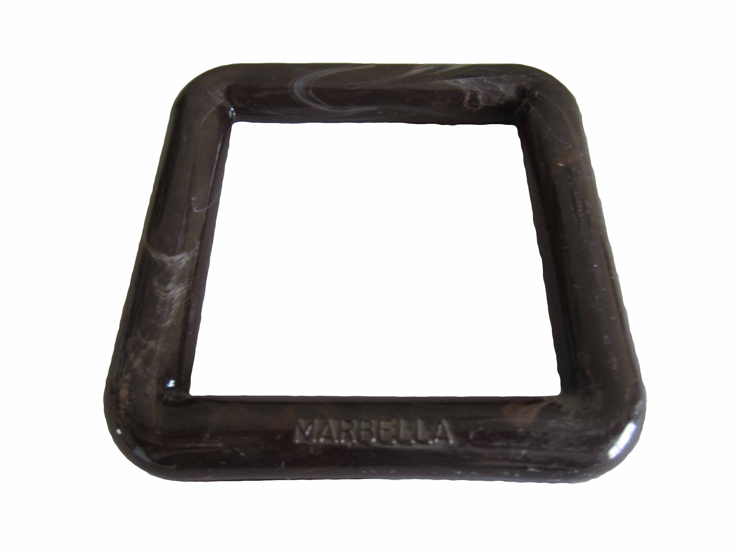 3 inch Square Plastic Macrame Craft Ring, Set of 10 Rings (Brown Marble)