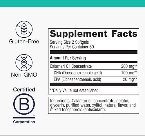 Miniatura 2 de Metagenics MetaKids DHA - Suplemento de DHA y EPA para niños - para la salud y el apoyo cerebral* - Apoyo inmunológico* - de aceite de calamares -