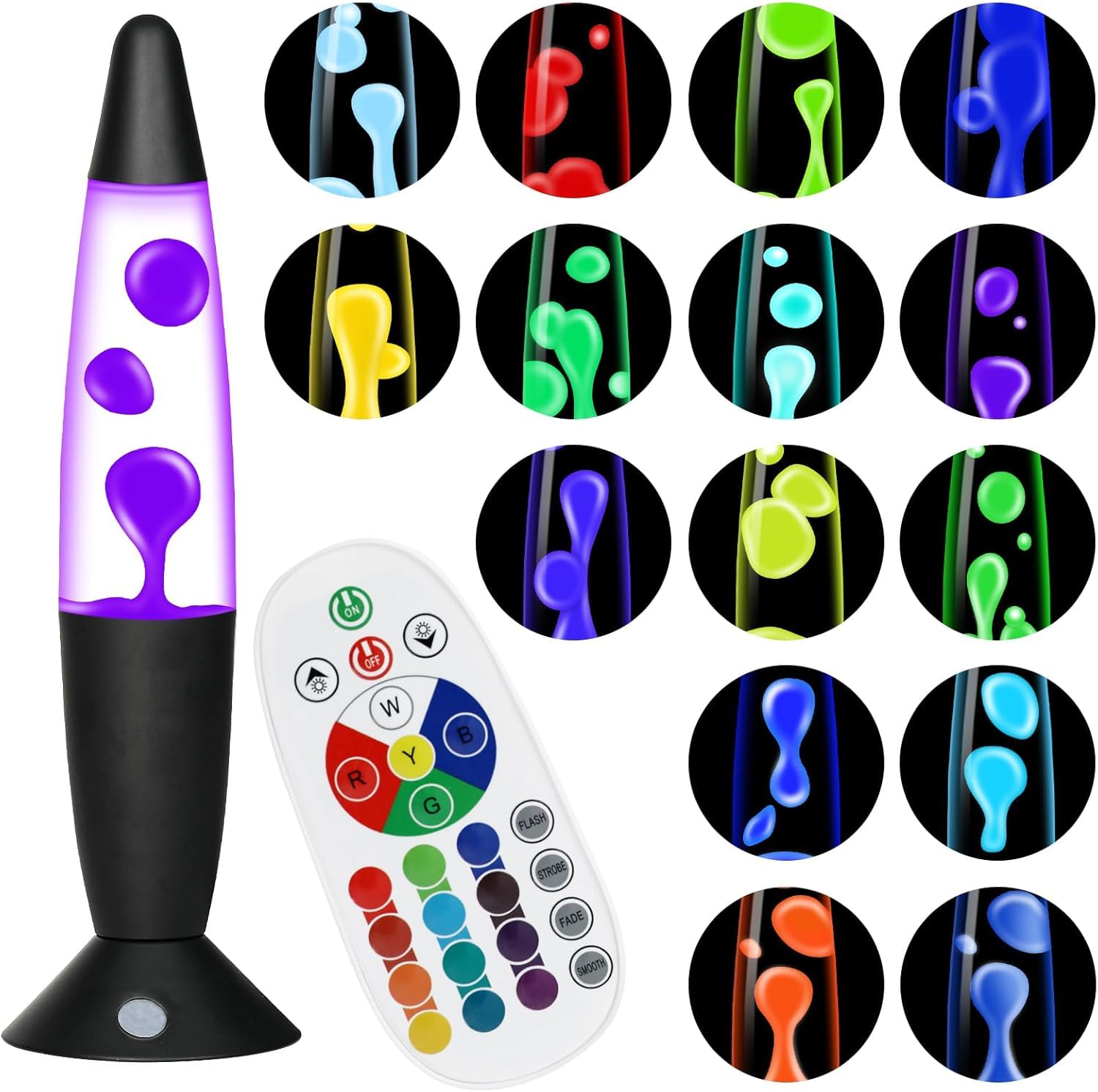 Besight 17 Colores Líquido Movimiento Lamp 34cm con Mando a Distancia para Adultos Decoración del Hogar, Dormitorio, Oficina, Navidad Cumpleaños San Valentín Regalo