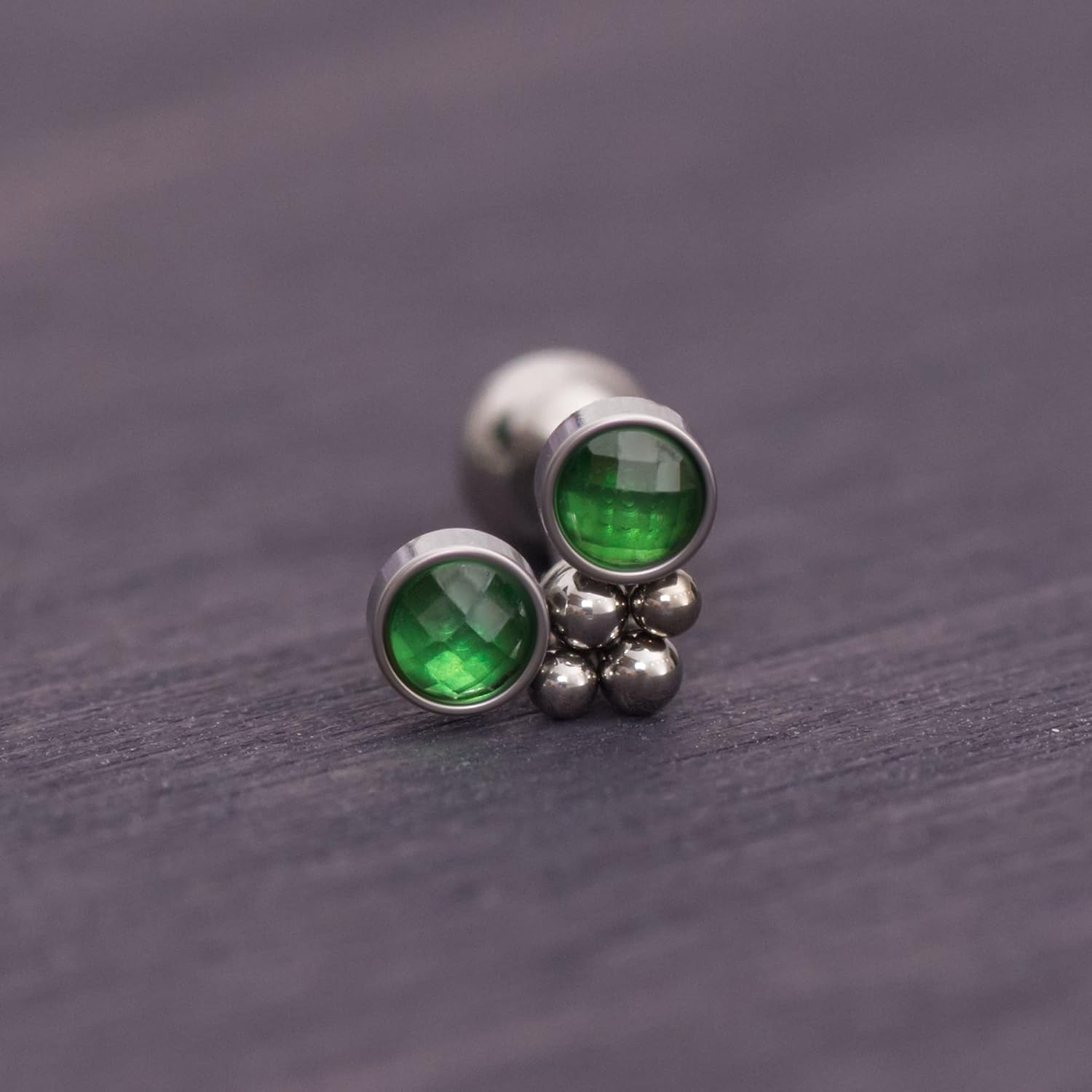 "Cartilage Earring Stud - Titanium Cartilage Jewelry, Cartilage Piercing CZ Curved Bar"