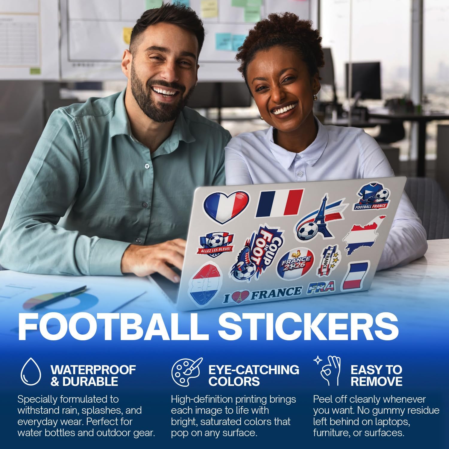 Premium 200Pcs France Stickers, French Waterproof Vinyl Decals image 3