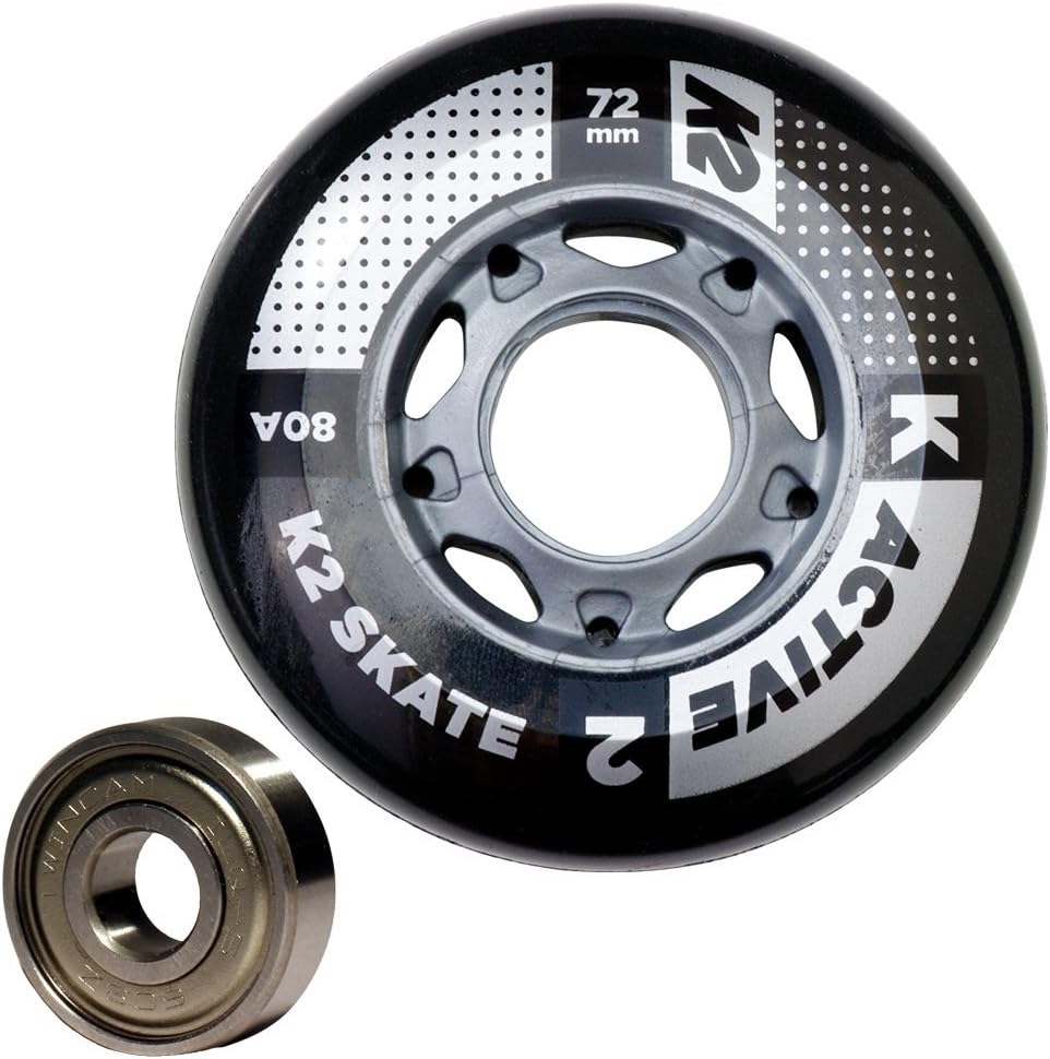 K2 72mm Inline Skate Wheel & Bearing 8Pack Kit Sports & Outdoors