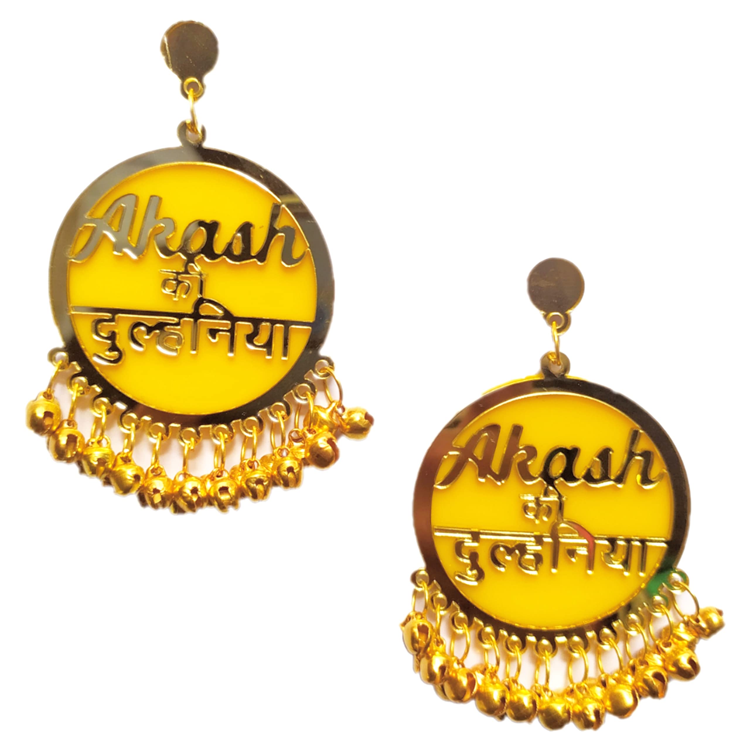 RN Collection dulhaniya Earrings For Women & Girls. Personalized/customised (Yellow & Gold) (B09Y1NL5TR) Amazon Price History, Amazon Price Tracker
