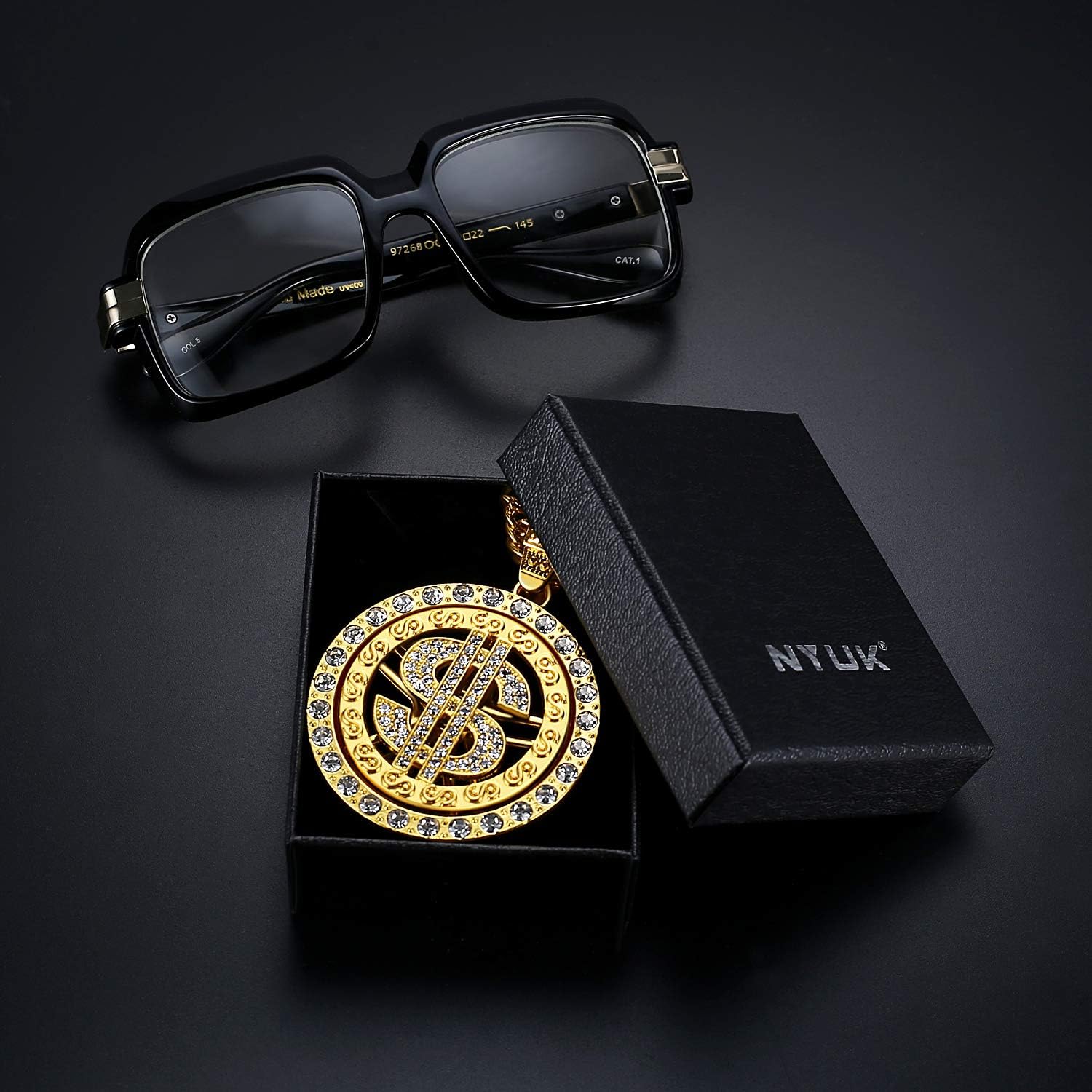 NYUK Costume Golden Chain for Men Spinner Dollar Sign Necklaces 36 Inches - Image 6