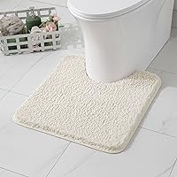 Vista 28 de MIULEE Alfombras de baño naranjas en forma de U, de microfibra suave y absorbente, antideslizantes, de secado rápido, esponjosas, para base