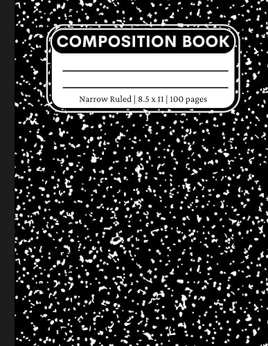 Narrow Ruled Composition Notebook: Lined Legal Composition Book for Law School, College, Office, Work | 8.5 x 11 Note Book | 100 Page Paper Pad | Black