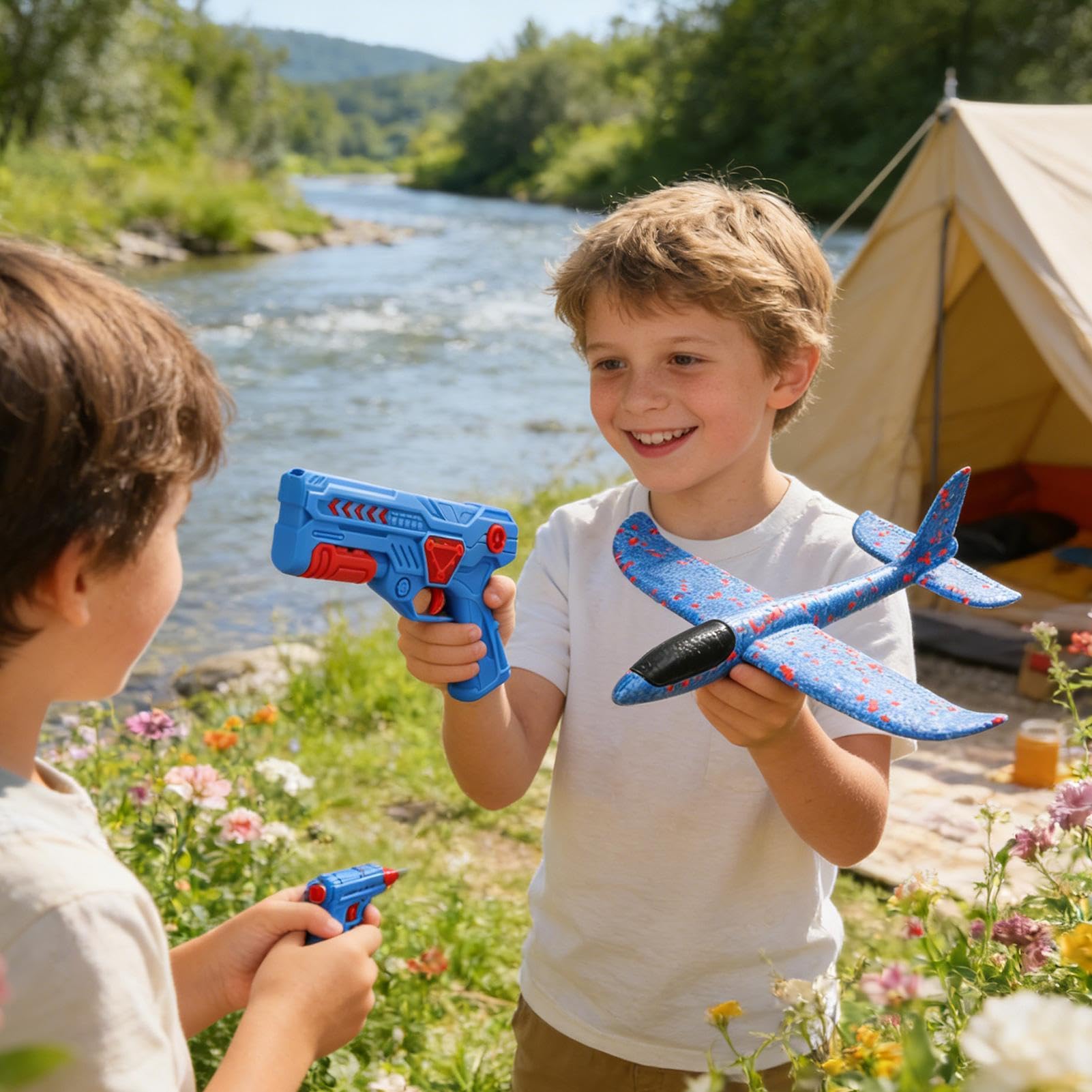 Airplane Gliders for Kids,Foam Aircraft Launching Toy,Outdoor Play Airplane Glider | for Outdoor Backyard Summer Birthday Party Gathering Park Beach Camping — view 2
