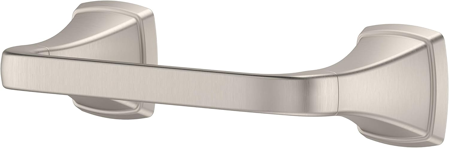 Pfister Bronson Toilet Paper Holder, Bathroom Tissue Holder, Wall-Mounted, Screw-In, Brushed Nickel Finish, BPHBS1K