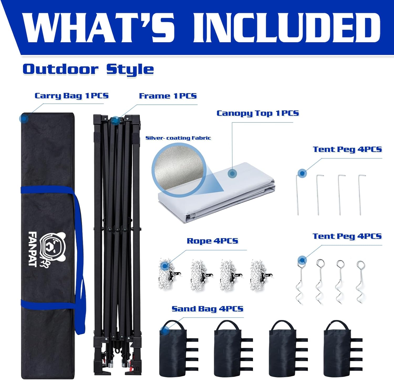 10x10 Pop Up Canopy Tent,300D Silver-Coating Top,1-Person Setup Commercial Heavy Duty Canopy Tent Instant Portable Shelter and Carry Bag, with 8 Stakes and 4 Weights (White)