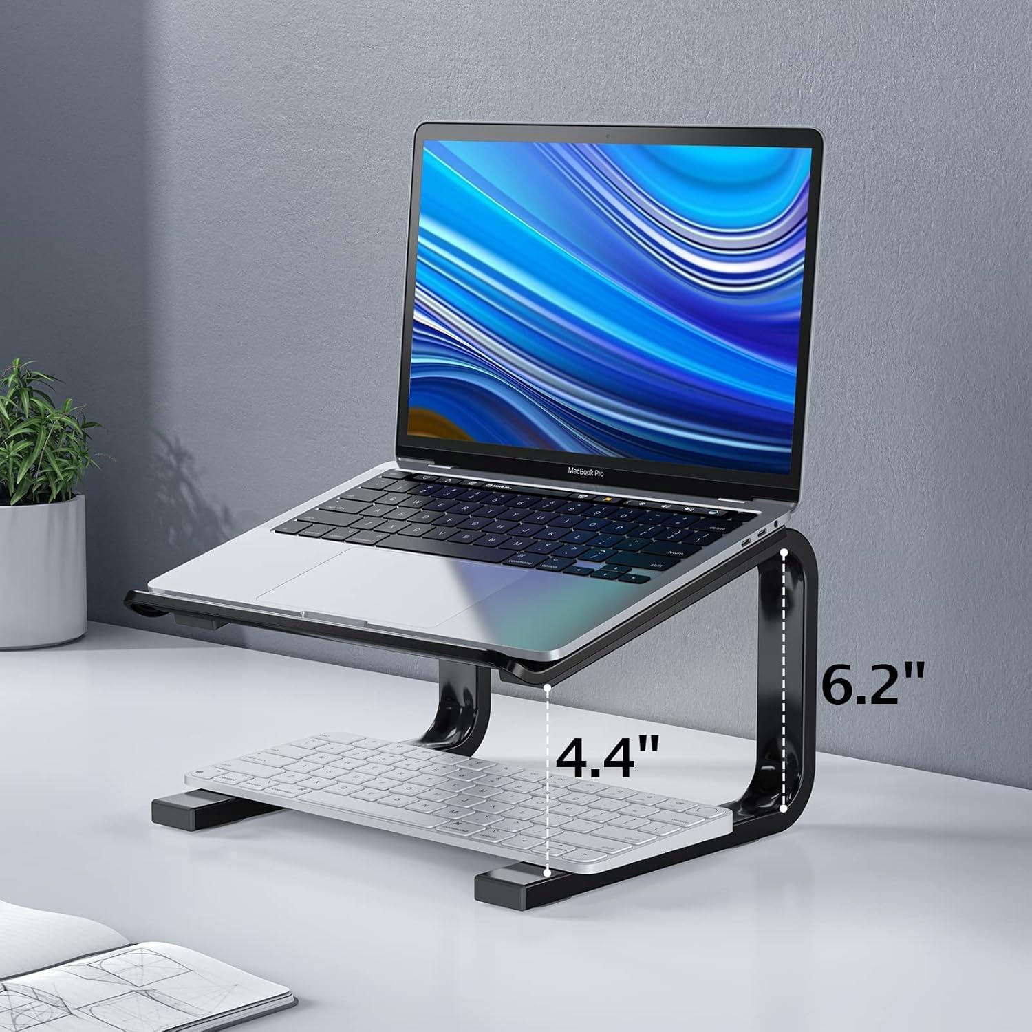 BESTERGO Laptop Stand, Laptop Riser Laptop Elevator for Desk, Compatible with Most 10"-15.6" Laptops, Holds Up to 22 lbs, Black : Electronics