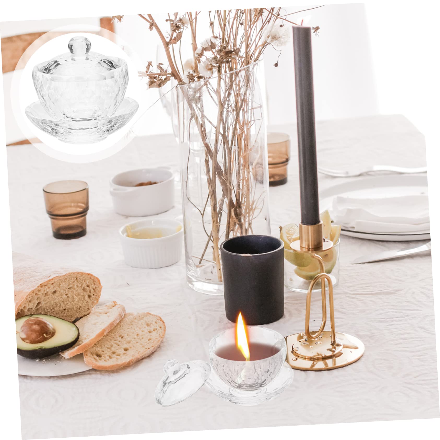 PRETYZOOM 3 Pezzi Di Accessori Per Altare in Cristallo Forniture Per Altare Del Buddha Calici Per Altare Di Meditazione Ciotole Per Offerte