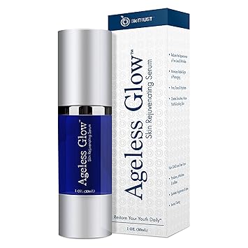 BioTrust Ageless Glow Anti Aging Moisturizer, Skin Brightening Serum with Vitamin C and Hyaluronic Acid, Plant-Based, Naturally Derived Facial Serum 1 fl oz.