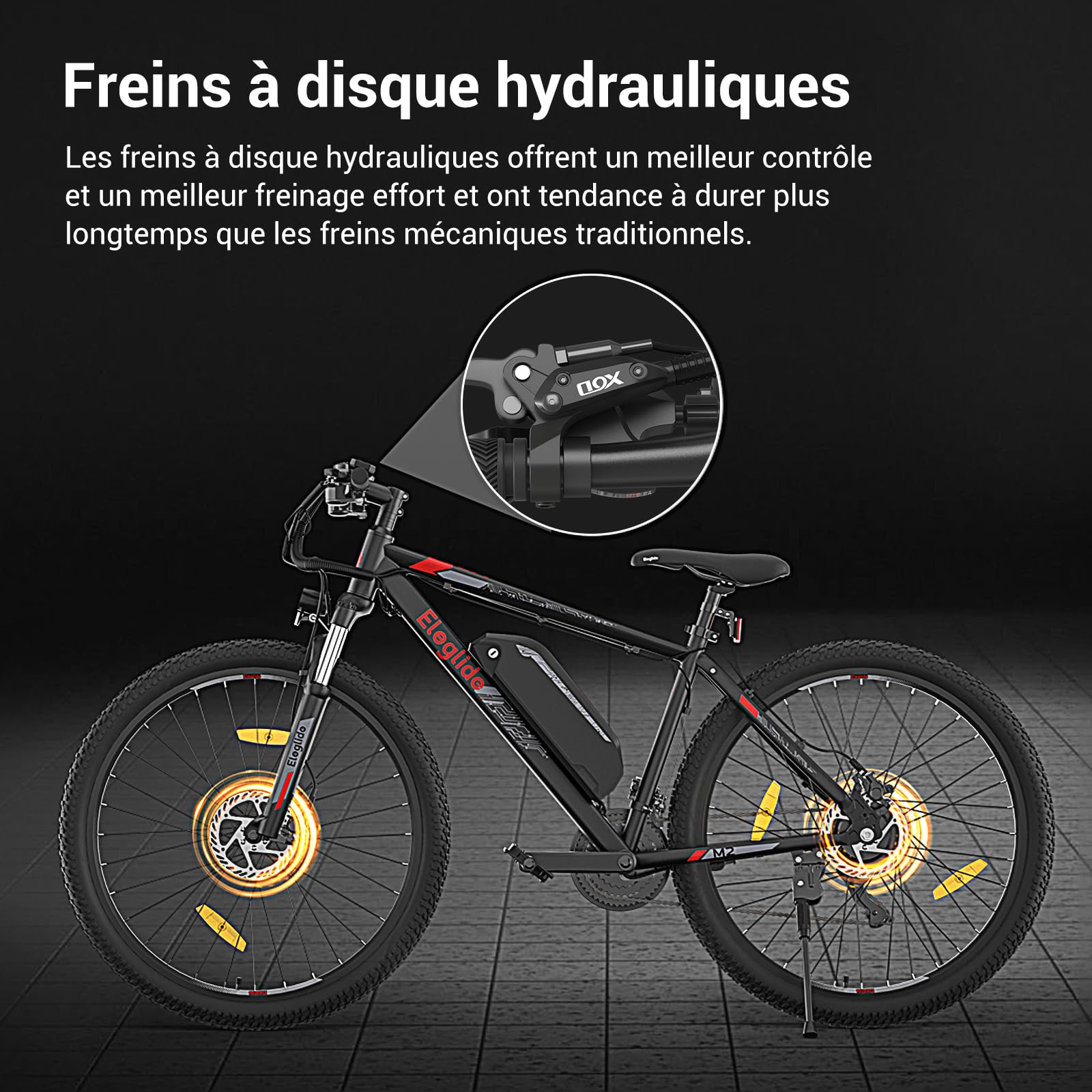 Eleglide Mopride 2 Vélo électrique Homme Femme, Freins à Disque Hydrauliques, Autonomie 150km, VTT électrique 27.5''/29", Vélo Électrique en Montagne pour Adulte, 21 Vitesses(Version 2026)