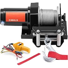 Winch Hoist Arm 2000lbs Electric Car Winch ATV/UTV Steel Cable with Wired Remote Control for Towing Off-Road Vehicle Truck Scaffold Hoist