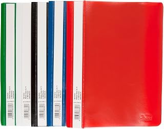 Idena 307863 – Carpetas A5, de plástico, 30 unidades, 5 colores, 6 x azul/blanco/amarillo/verde/rojo (DIN A5, 30 unidades, surtidos)