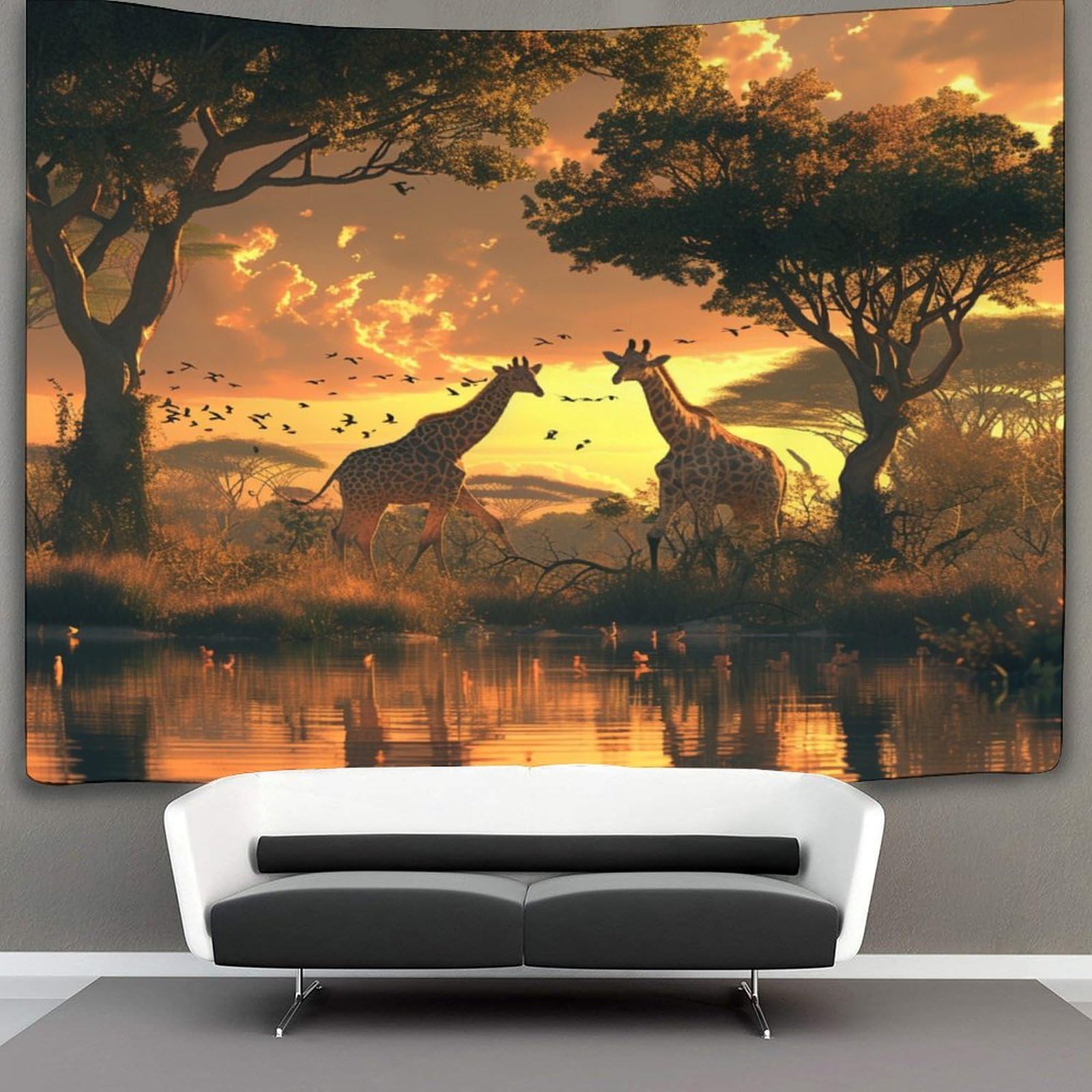 kaiyun 100cmx150cm Tapestry African Savannah Tapestries Giraffe 3D Printing Tapestry Wall Hanging Home Decorations Tapestry Wall Hanging