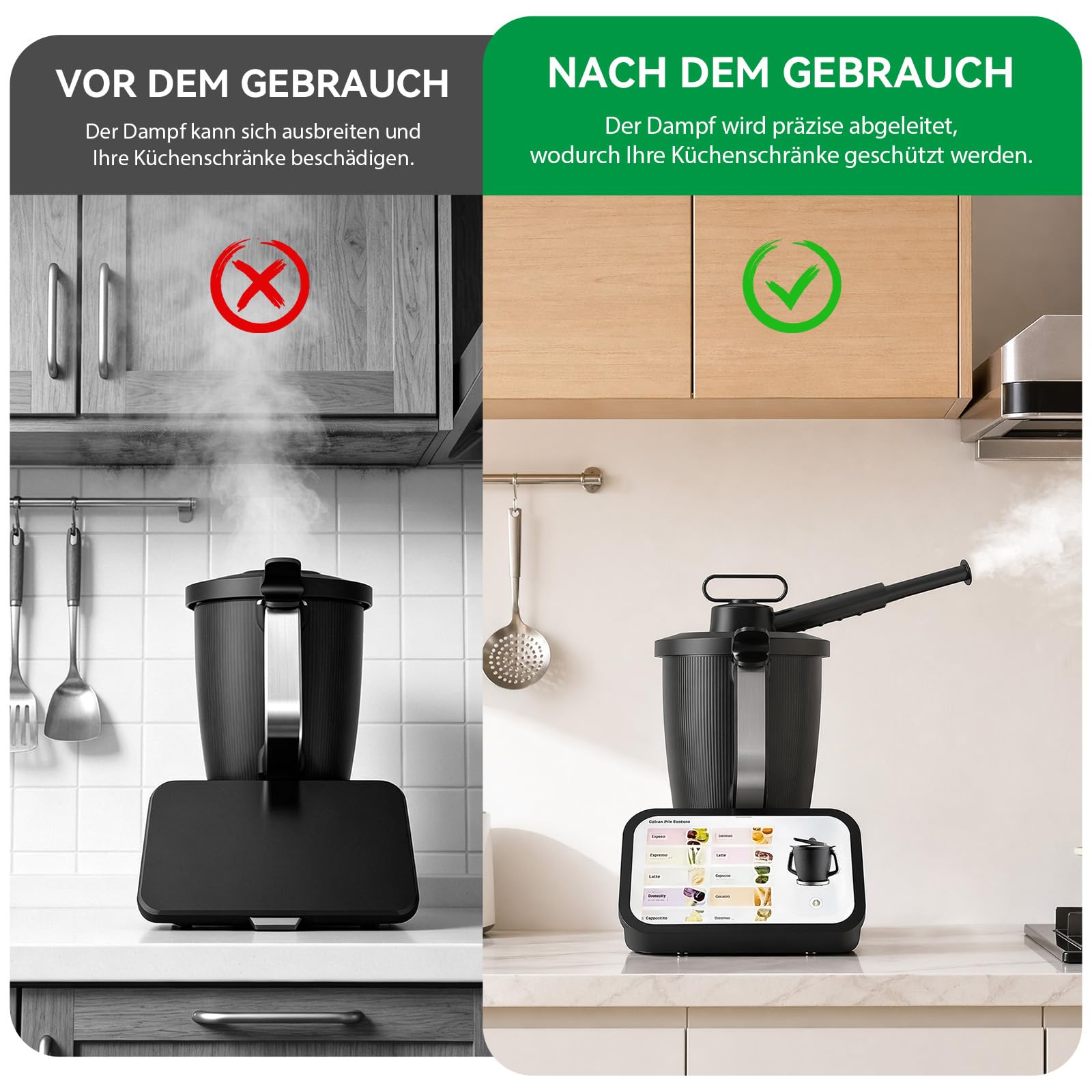 Deviatore Di Vapore Per Bimby TM7, Deviatore Di Vapore Per Proteggere I Pensili Della Cucina, Girevole A 360°, Extra Lungo, Accessorio Per Bimby TM7 Privo Di BPA, Lavabile In Lavastoviglie