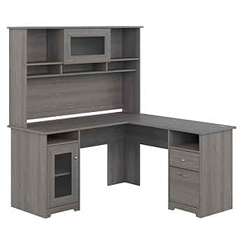 せーお Amazon.com: Bush Furniture Cabot L Shaped Desk with Hutch