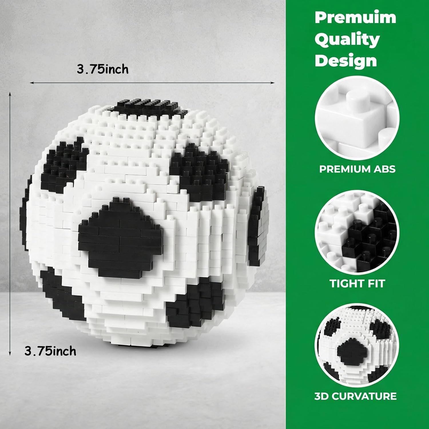 3D Soccer Ball Building Block Set 850Pcs Challenging STEM Ball Toys for Ages 14 and Above Adults Home Alone Birthday Gift