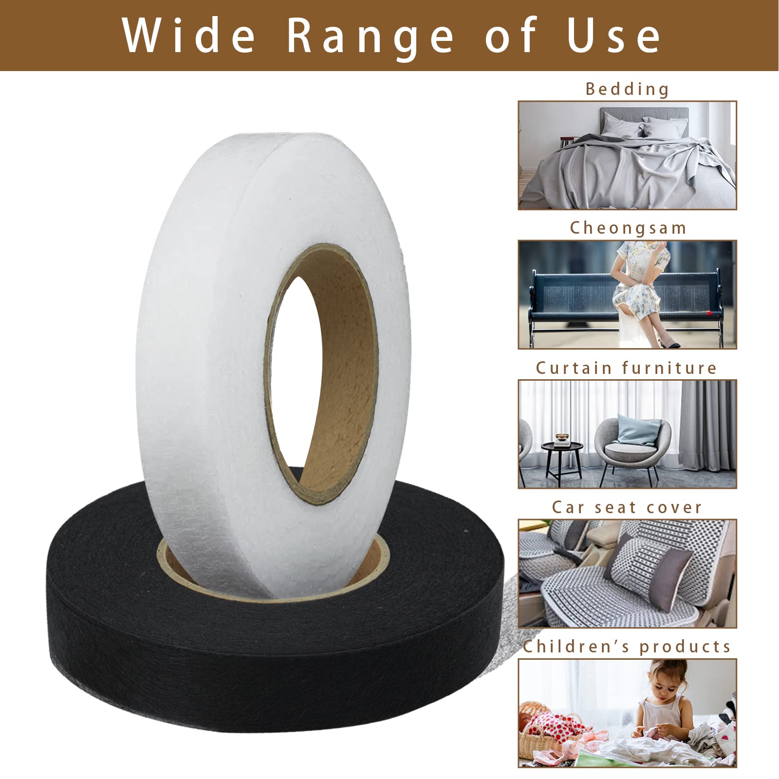 CZ Store®- Ruban Thermocollant |64 M|GARANTIE A VIE-Ourlet Thermocollant Adhesif Rideau/pantalon/robe/jean- Bande Transparente Tissu- Autocollant Rapide Avec Fer à Repasser (1