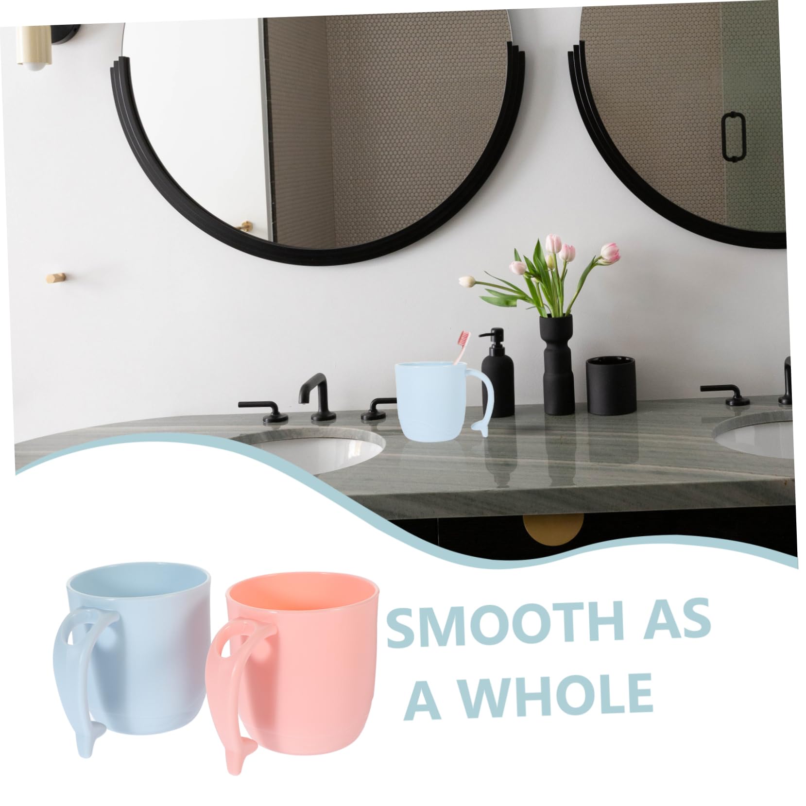Alipis 4 Set Tazza da Bagno con Delfino Porta di Spazzolino da Denti Tazze per Lavarsi I Denti Tazze per Il Lavaggio della Bocca Tazze da Bagno Tazze per Lavare Il Bagno Pp 2 Pezzi * 4