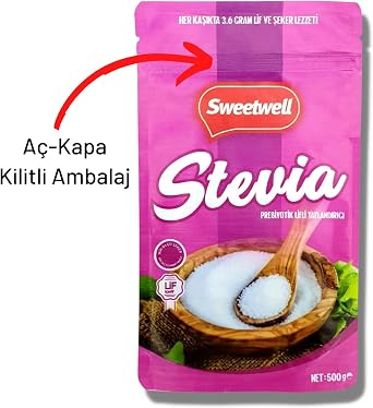 Sweetwell Stevia Prebiotic Fiber Powder Table Sweetener 500 Gr x 2 Pieces