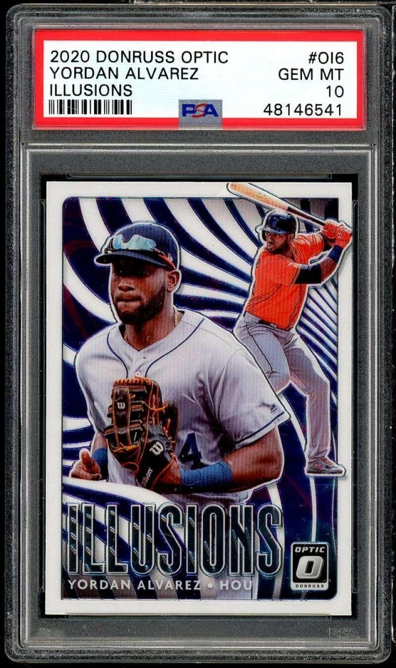Yordan Alvarez Rookie Card 2020 Donruss Optic Illusions #O16 PSA 10 - Baseball Slabbed Rookie Cards