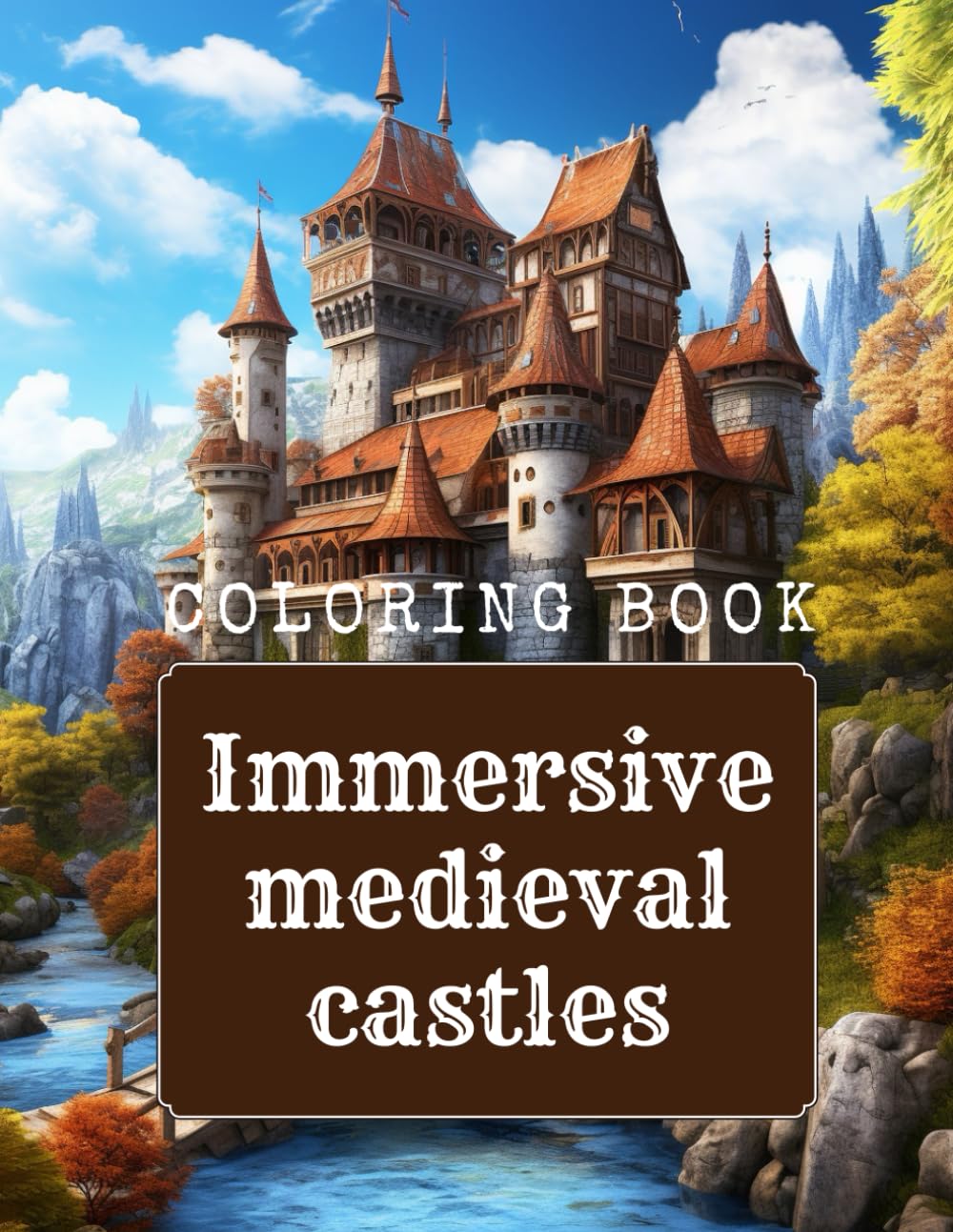 Immersive medieval castles: Coloring book for adults 216 pages