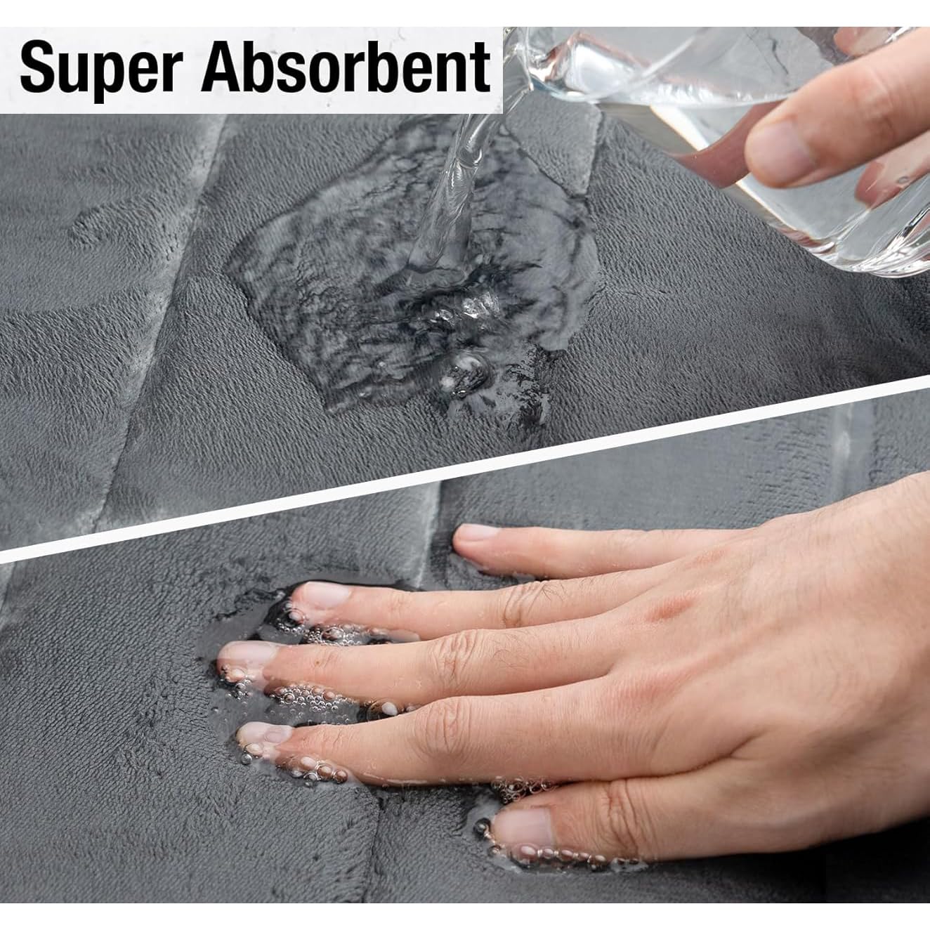 Grand tapis de bain antidérapant en mousse à mémoire de forme ultra doux et absorbant pour la maison, salle de bain, lavable en machine (bleu, 100 x 200 cm)