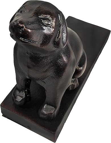 Miniatura 3 de Lulu Decor, Tope de puerta de perro de hierro fundido, topes de puerta de peso 5 libras (negro)