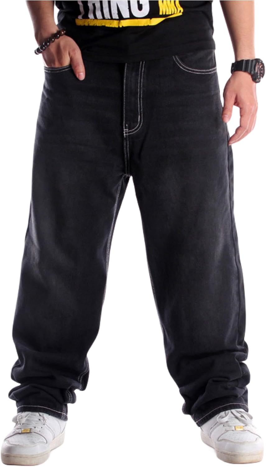 Men Baggy Jeans Y2k Grunge Skater Pants Relaxed Fit Skateboard Jeans Hip Hop Dance Denim Pants Streetwear