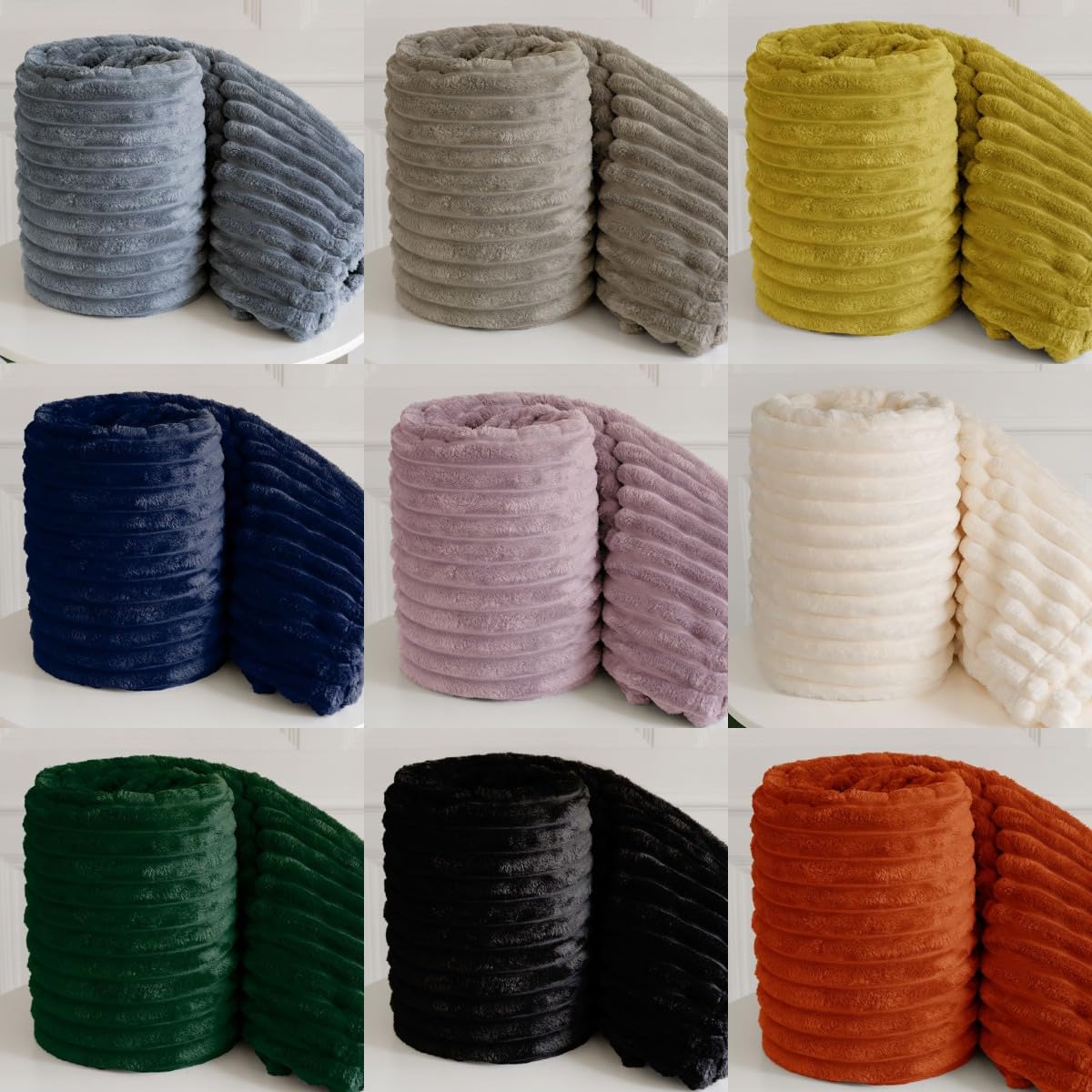 Chunky Ribbed Throws Blankets Super Soft Faux Fur Cord Blanket Teddy Sherpa Fleece Corduroy Sofa Bed Throw Large Settee Armchairs Double Throwover for Bedroom Couch Travel Kids Blush Pink, 150x200cm