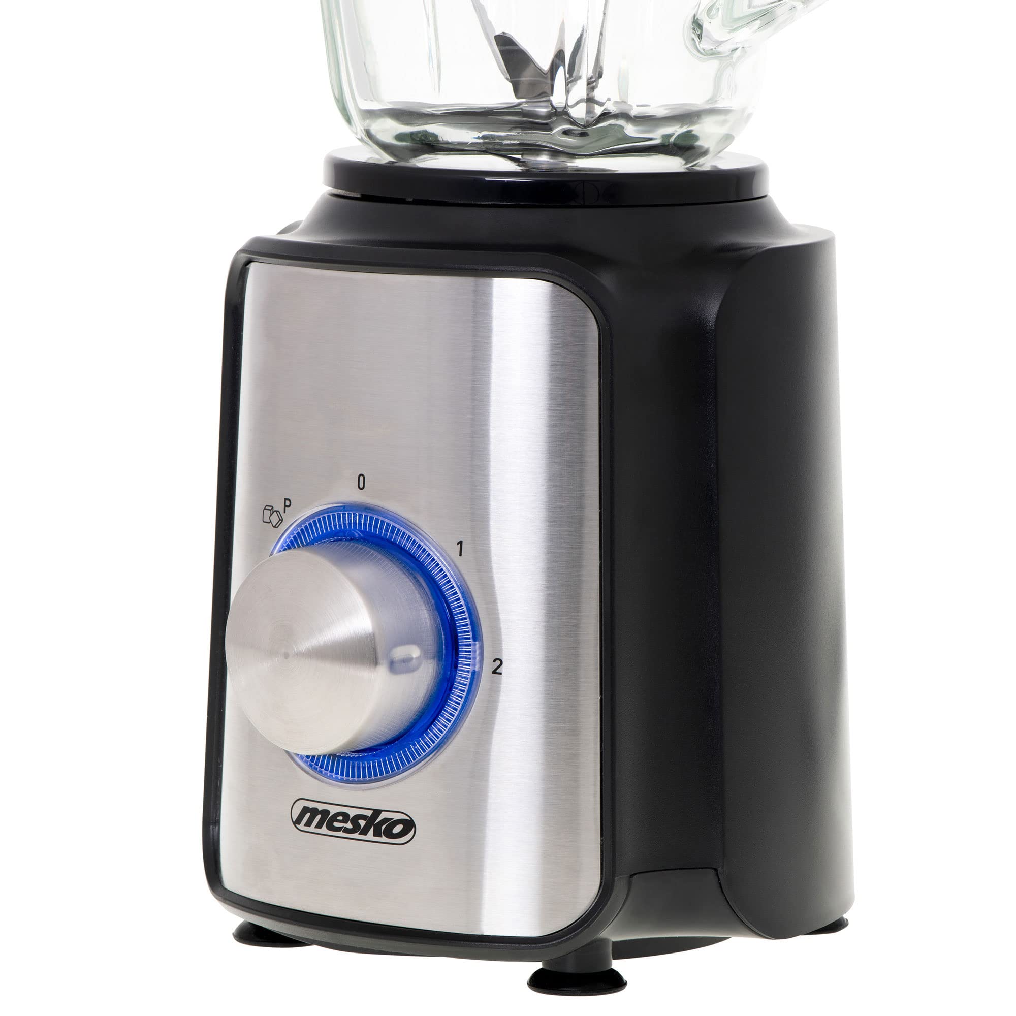 Mesko MS4080 Frullatore 1,5L Vaso di Vetro, Tritaghiaccio, Potenza 1200W, Smoothie/Frutta, Blender 2 Velocità + Funzione Pulse, Lame in Acciaio Inox