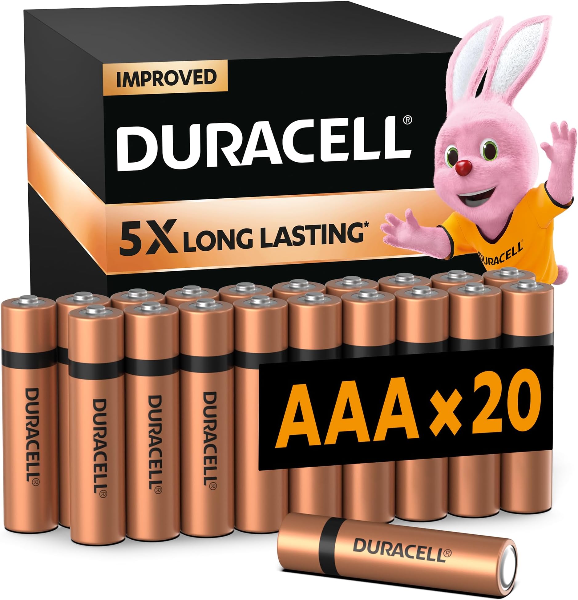 Duracell Alkaline AAA Batteries, Pack of 20