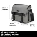 CarryPro Shockproof Camera Bag for DSLR/SLR - Water-Resistant Camera Sling Bag with Padded Compartment for Drone & Tripod, Multiple Pockets & Quick Release Buckles, 10L fits 14inch Laptop, Grey gallery image