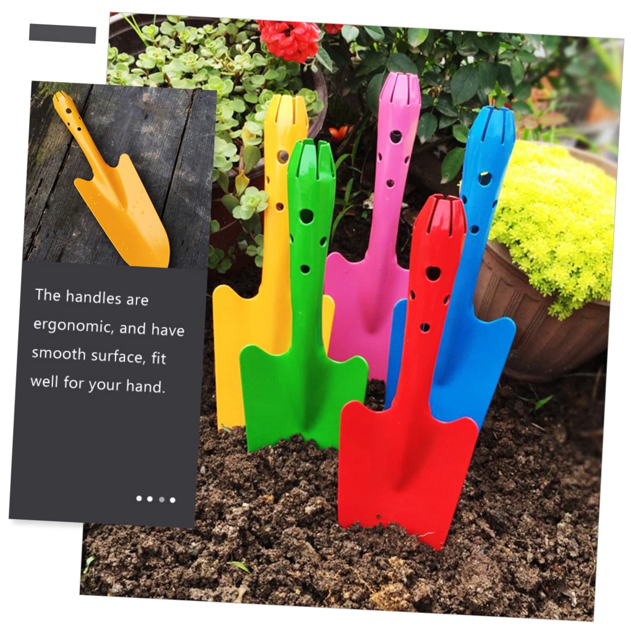 5 Stück Kleine Gartenschaufeln aus Eisen für Gartenarbeiten