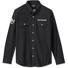 Men's Long Sleeve Button Shirt, Fairing, Black - 96461-24VM