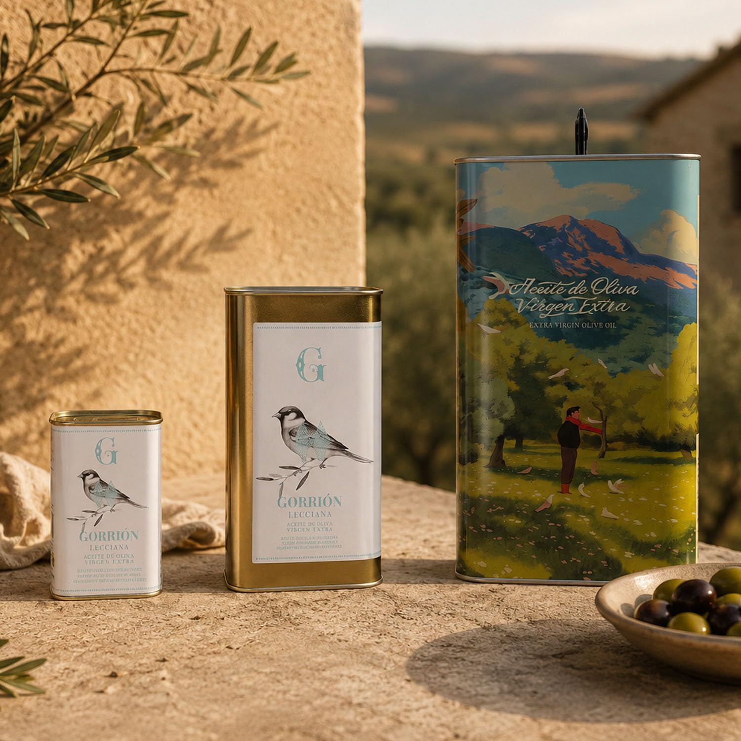 ANIDO GORRIÓN Aceite de Oliva Virgen Extra Premium 100% Lecciana – AOVE Cosecha Temprana, Extracción en Frío <27°C, Baja Acidez 0,08%, Origen Aragón (España), 1 Litro
