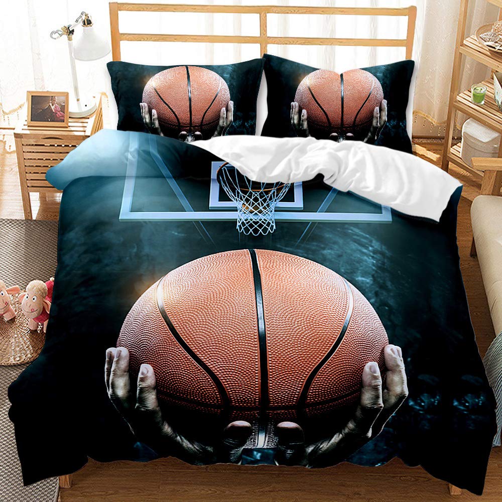 Oduo 3D Copripiumino a Cerniera Morbido Tema Sportivo Stampa Calcio, Letto Singolo, Letto Matrimoniali, Biancheria da Letto in Microfibra con Federe Cuscino (260x230cm,Fiamma Calcio