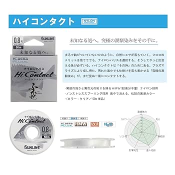 Amazon | サンライン(SUNLINE) ハイコンタクト 50m 0.8号 | サン