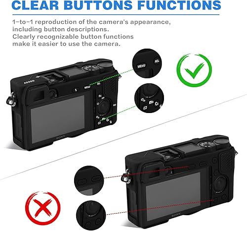 Miniatura 9 de Easy Hood Funda para cámara digital Sony Alpha A6000 ILCE-6000, carcasa de silicona suave antiarañazos, funda protectora de piel protectora